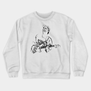 Mac DeMarco Playing Guitar Black and White Illustration Crewneck Sweatshirt